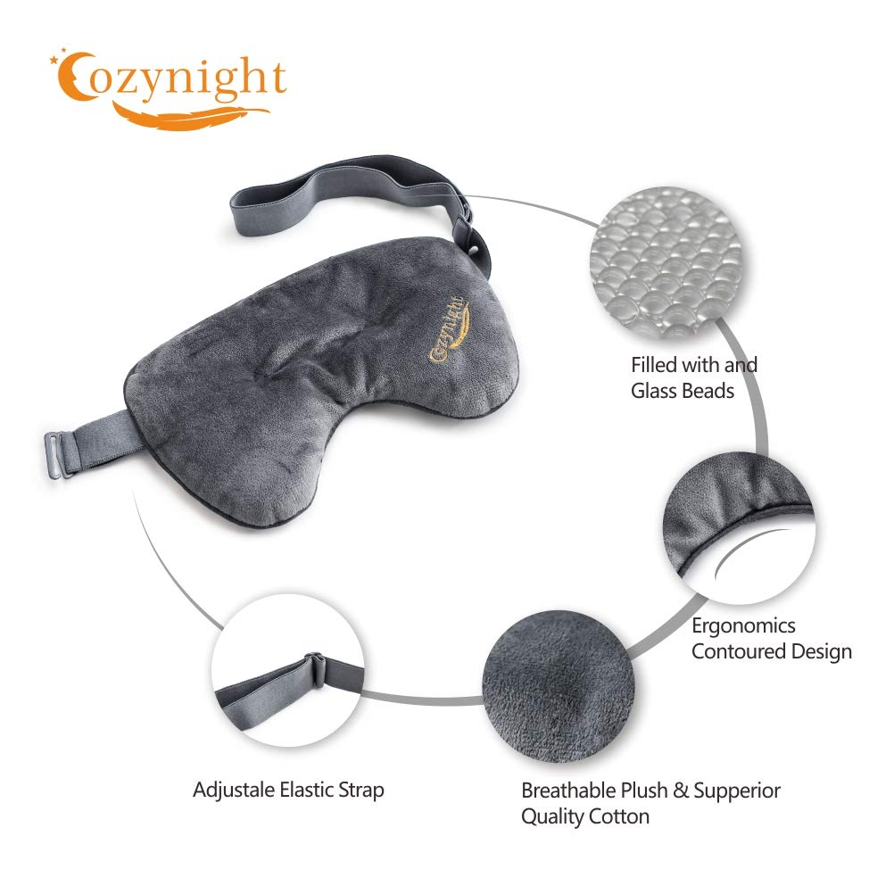 Cozynight Weighted Sleep Mask-Sleep Eye Mask for Sleeping-Eye Cover That Blocks Out Light to Help Relaxation and Night Sleep-Comfortable Blackout Sleeping Mask 0.8 lbs
