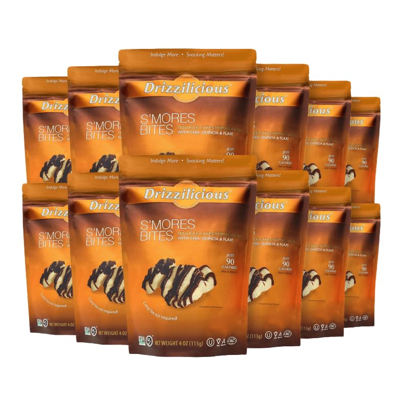 Drizzilicious SMores Mini Rice Crisp, Non GMO, 4 Ounces (Pack Of 12)