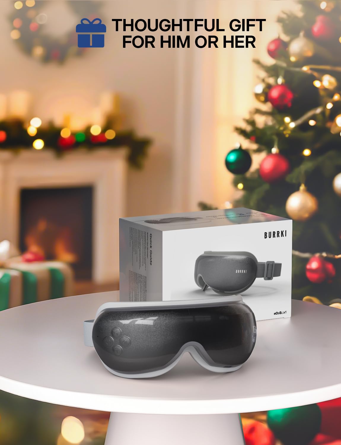 Eye Massager, Christmas Gifts for Mom Dad Women Men, Migraine Relief Massager with Compression and Bluetooth, Heated Eye Mask Reduce Eye Strain, Dry Eyes and Improve Sleep, Wedding Birthday Gifts