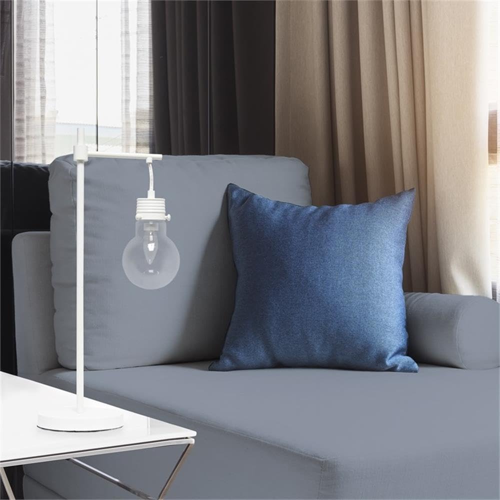 Elegant Designs Vintage Modern Table Lamp, Metal, White, Model LT1057-WHT