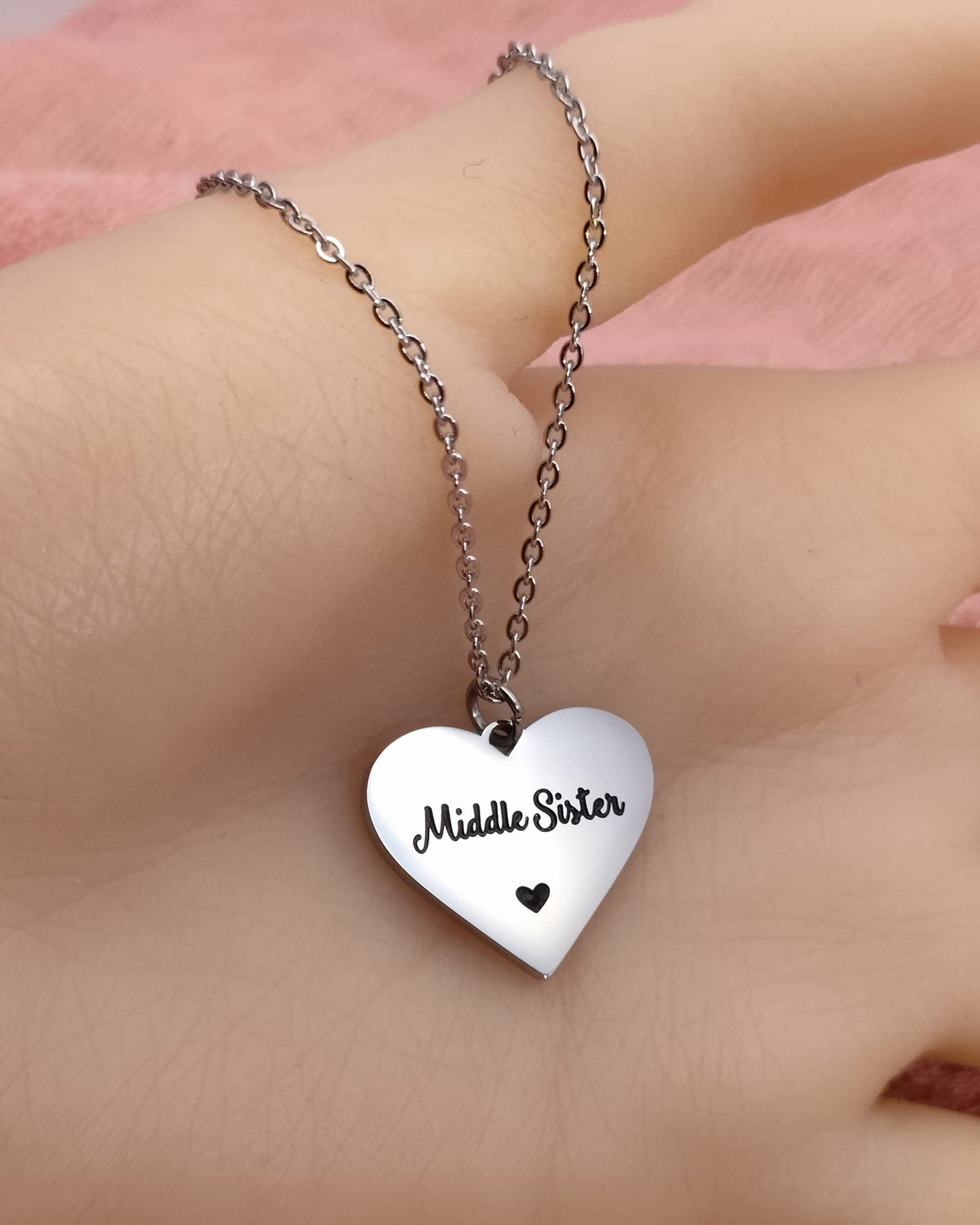 HOFOYA Sisters Necklace Set 4 Best Friends Forever BFF Matching Necklace for 4 Set of 4 Link Heart Necklaces 4 Friendship Gifts