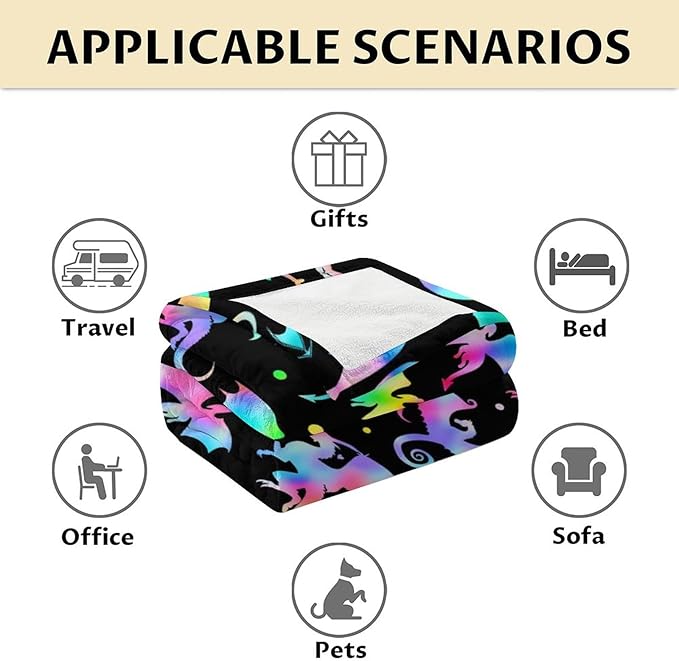 Dragon Blanket Gifts - 30x40 Inches Novelty Throw Blanket for Babies, Kids, Boys & Girls - Black Soft Fuzzy Blankets for Couch, Sofa & Bed