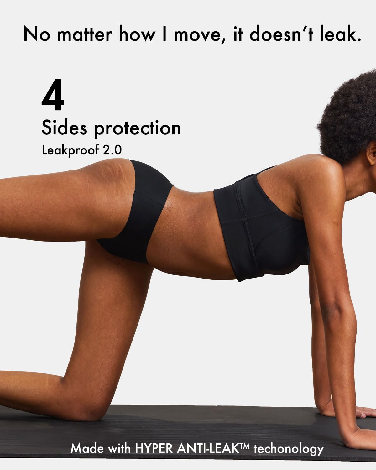 STRAWBERRY WEEKS LEAKPROOF2.0 Seamless Bikini Period Underwear for Women | Period Panties Holds 6 Tampons | Mild Incontinence Leak Proof Underwear (S/M, Black)