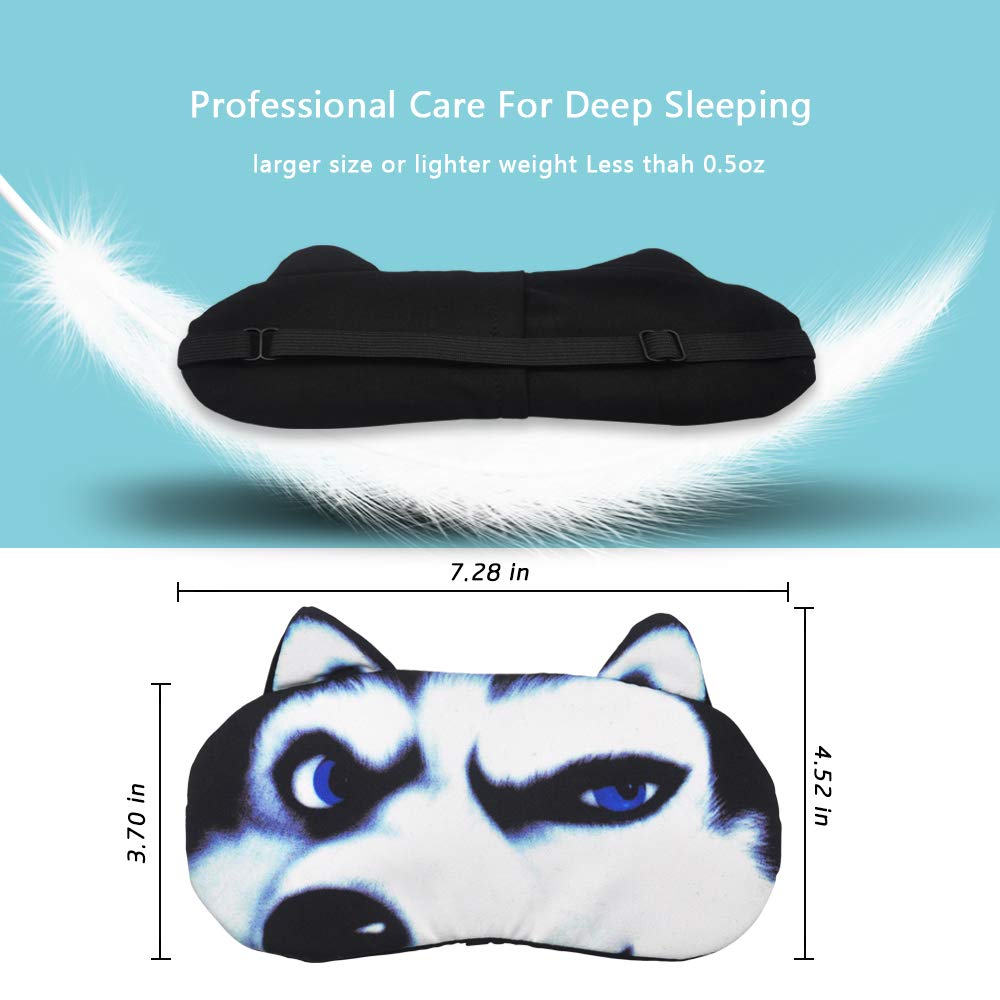 HYCLES Sleep Mask for Kids Sleeping Eye Cover Cute Cartoon Animal Funny 3 Pcs Blindfold Eyeshade for Men Women Plane Travel Game Nap Night Sleeping