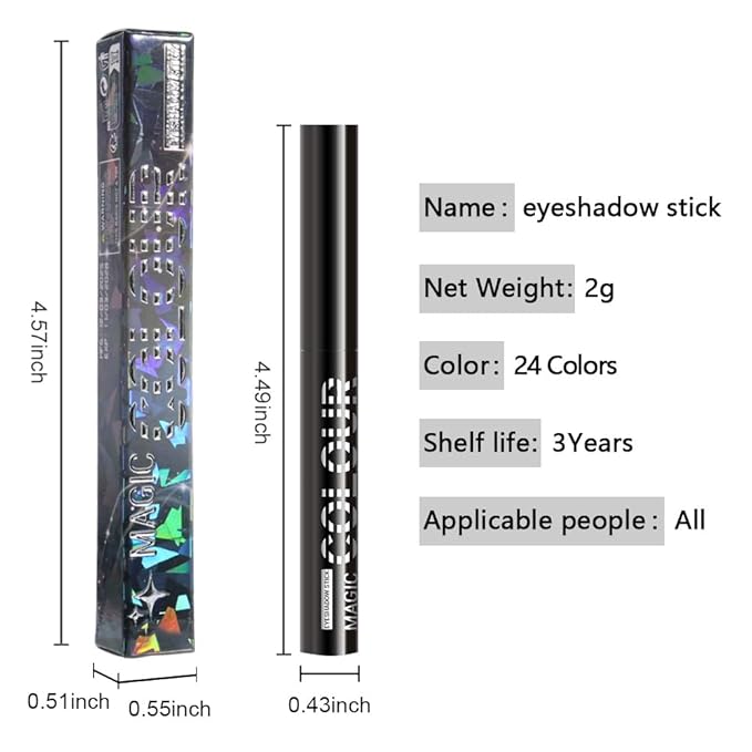 Champagne Shimmer Cream Eye Shadow Stick Makeup for Women, Champagne Shimmer Matte Eye Shadow Brightener Stick for Eyes, Waterproof Eyeshadow Pencil Applicator Blendable for Eye Highlight 04