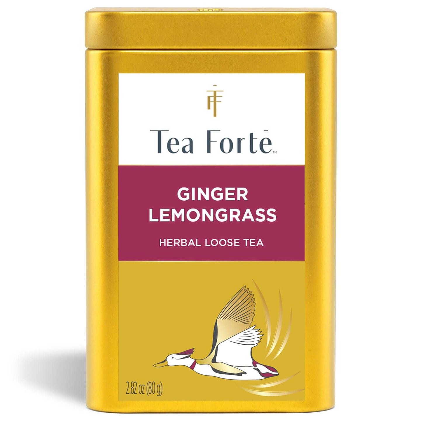 Tea Forte Ginger Lemongrass enhanced Loose Leaf Caffeine-Free Herbal Tea Blend Canister Makes 35-50 Cups