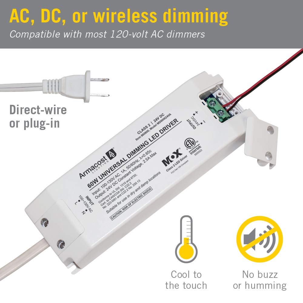 Armacost Lighting 60-Watt Universal Dimmable 24V Dc Led Driver Triac 860600