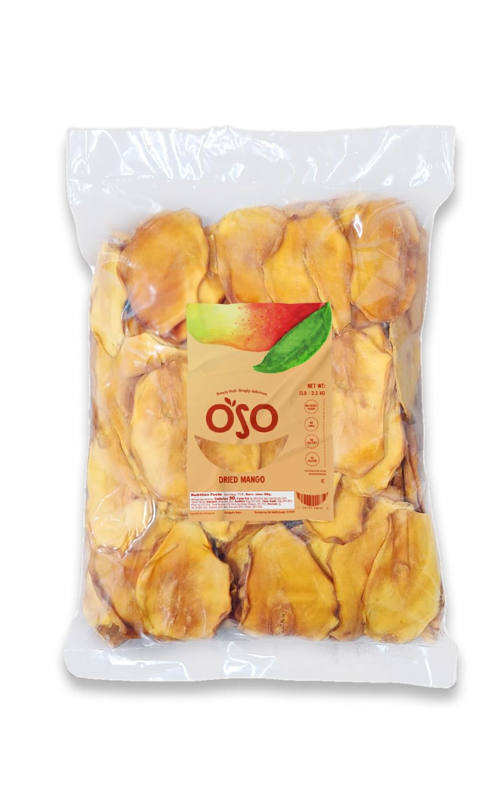 Oso Snacks Dried Mango Slices enhanced Quality 5 LB Bulk Bag (5LB - Mango)
