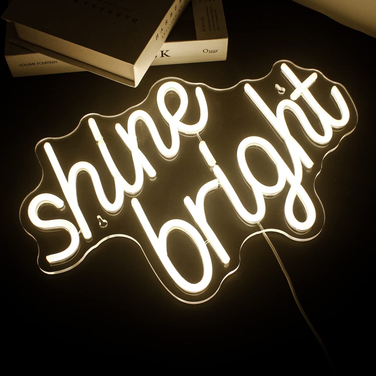 Looklight Neon Sign - Warm White LED Wall Decor, 11inx16.5in, Acrylic, Shine Bright Design for Home, Bedroom, Bar, Party