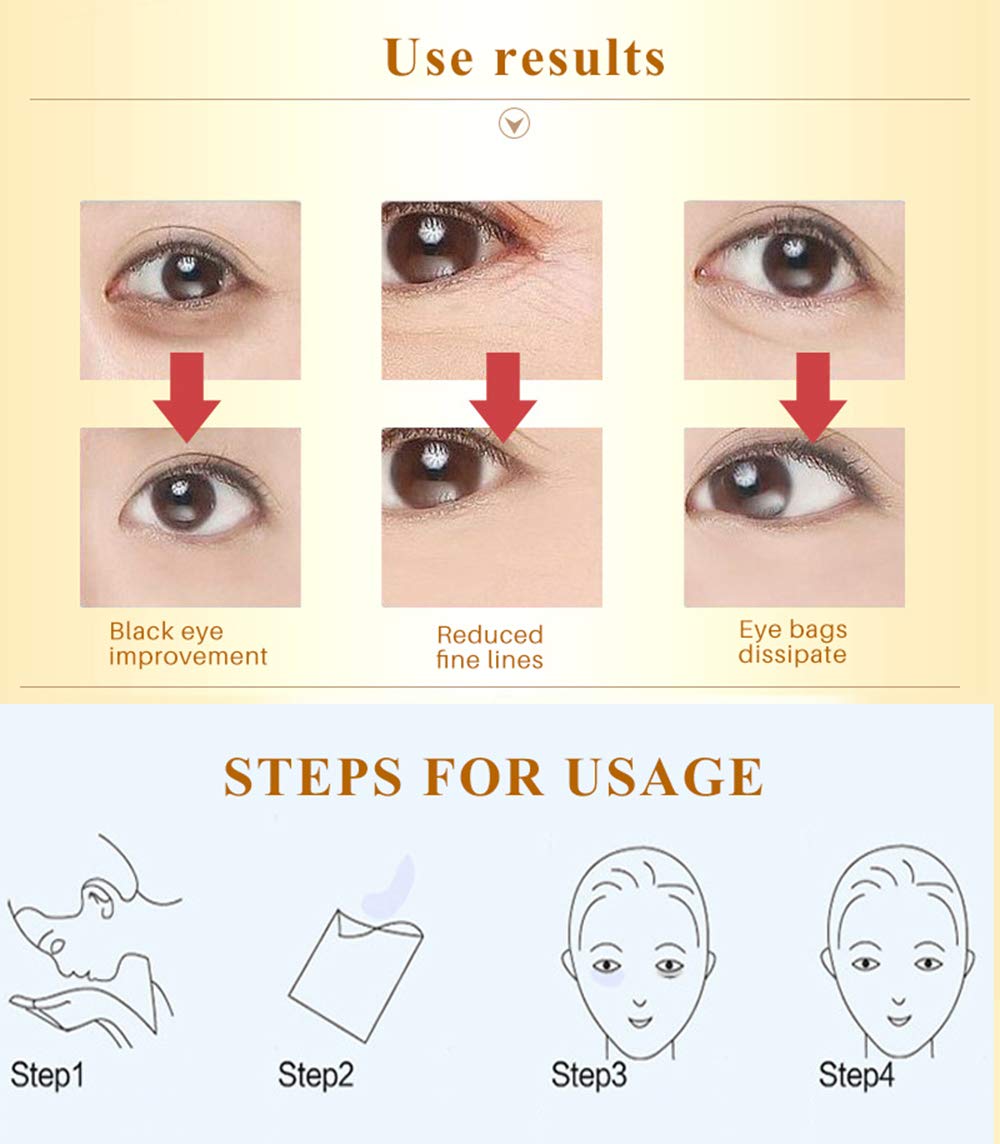 Eye Mask, 30 Pairs Collagen Under Eye Patches, Black Crystal Eye Gel Pads for Reducing Dark Circles, Lighten Wrinkles Anti-Aging Moisturizing, Fine Lines Eye Bags Puffiness Women Men