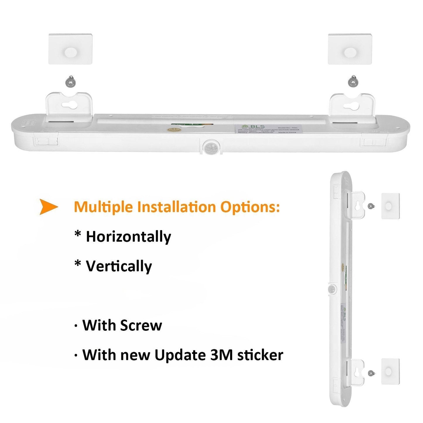 Bls T01L Led Closet Light - Wireless Motion Sensor, 20 Super Bright Leds, Battery Powered, White, Adjustable Light Beam