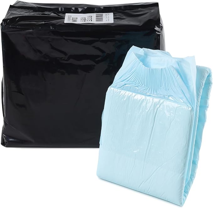 CutiePlusU Disposable Adult Diaper Heavy Absorption Dry Surface Adult Diapers All Night- Blue 10 Pieces (Medium 28"-38")