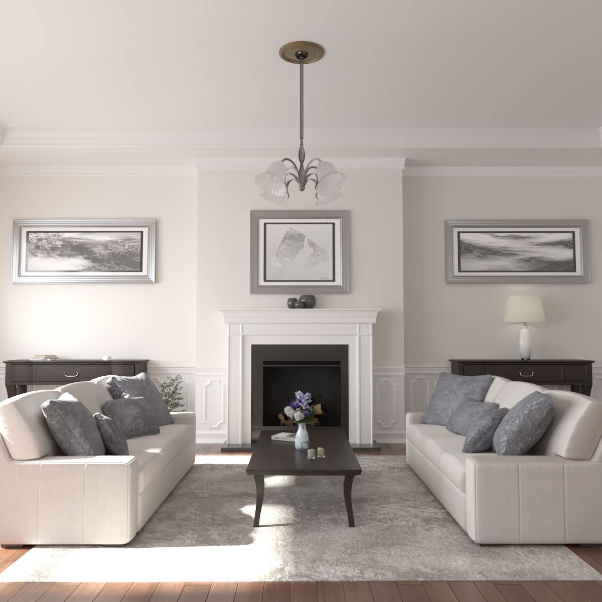 Ekena Millwork Cm18Dimmf Diane Ceiling Medallion, 18Od X 3 5/8Id X 1 1/8P (Fits Canopies Up To 5 3/8), Hand-Painted Mississippi