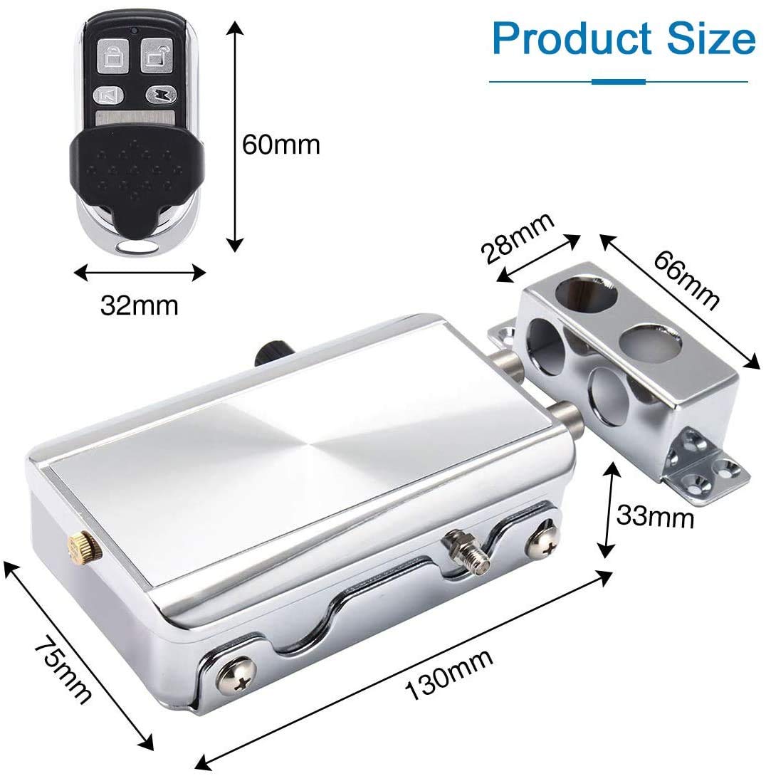 Electronic Deadbolt Door Lock, Smart Wireless Anti-Theft Home Security Keyless Deadbolt Access Control System with 4 Remote Control