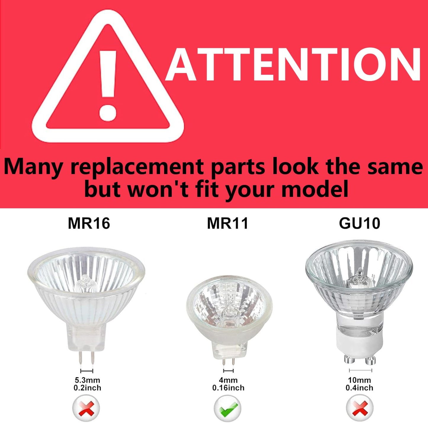 SANSUN MR11 LED Landscape Light Bulbs, 3W GU4 Bi-Pin, Soft White 3000K, Non-Dimmable, 4 Count, Quartz Glass