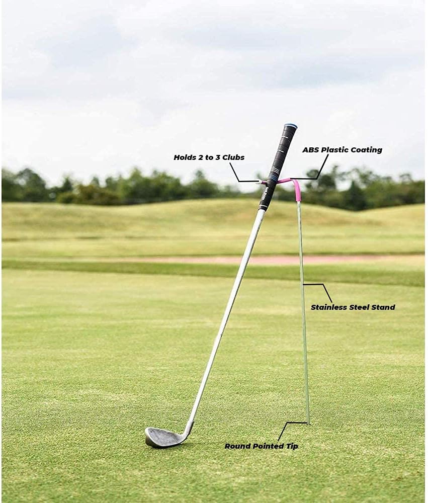 V-Shaped Golf Club Stand Keeps Your Clubs Clean, Dry & Visible, V-Stick Club Stand Made of Highly Durable Stainless Steel - Easy to Carry Golf Club Holder