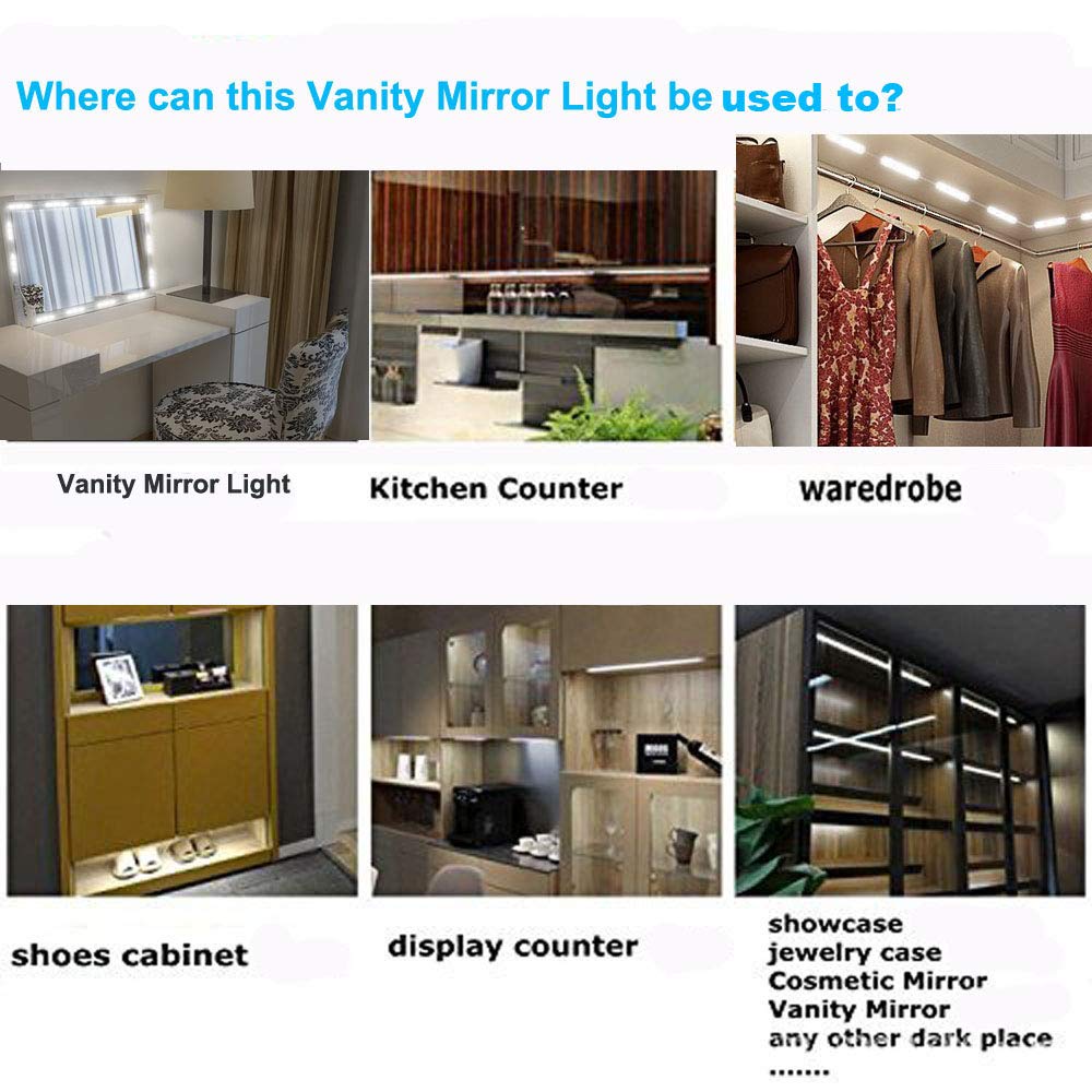 Lphumex Hollywood Style Led Vanity Mirror Lights, 10Ft Dimmable Touch Control, Ultra Bright White, Ideal For Makeup Vanity & Bathroom