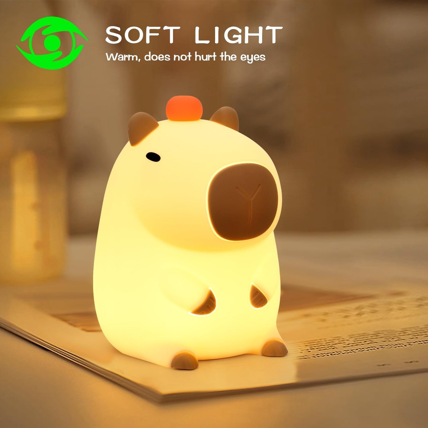 Led Cute Silicone Night Light Squishy Animal Lamp Dimmable Nursery Nightlight Rechargeable Bedside Touch Lamp For Breastfeeding Kawaii Gifts Room Decor