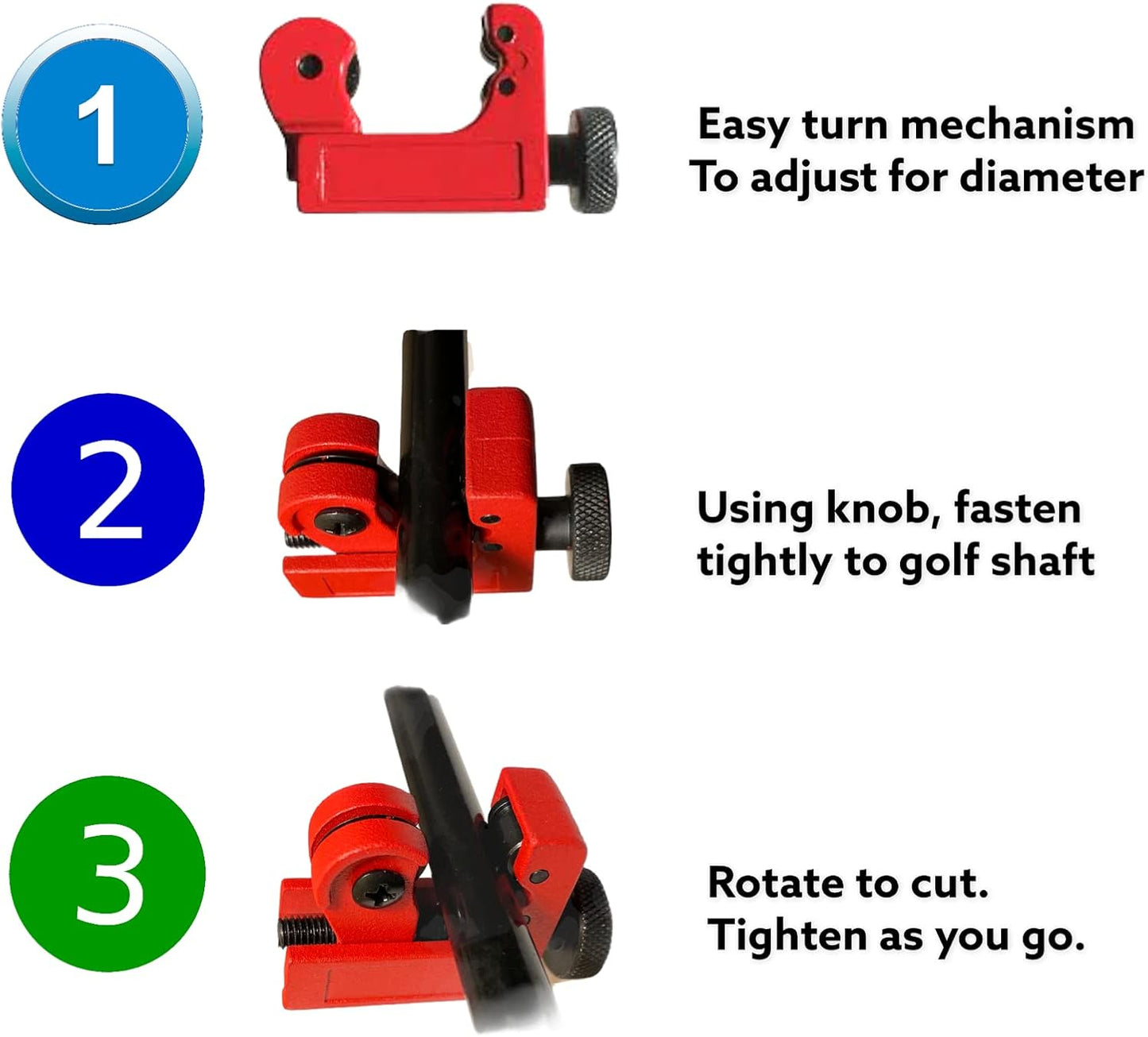 The Golfer's Workshop Golf Club Shaft Cutter, Use for Steel or Graphite Shaft, DIY Custom Fitted Golf Clubs