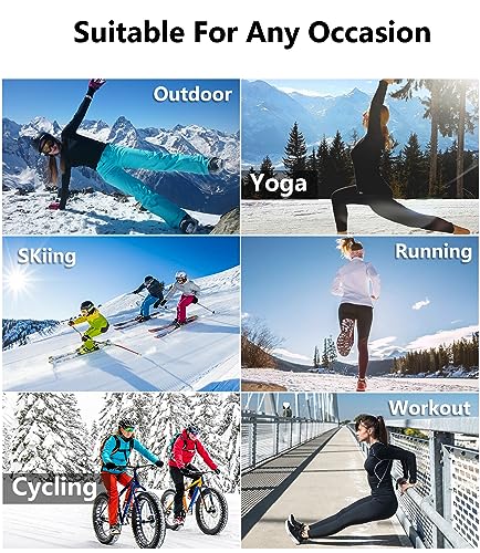 TELALEO 4 Pack Women's Thermal Shirts Fleece Lined Athletic Tops Long Sleeve Compression Workout Baselayer for Cold Weather