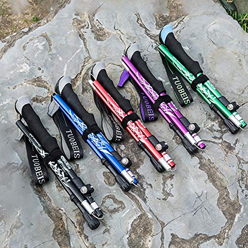 Kelendle Collapsible Trekking Pole Aluminum Ultralight Travel Trekking Hiking Pole for Men and Women