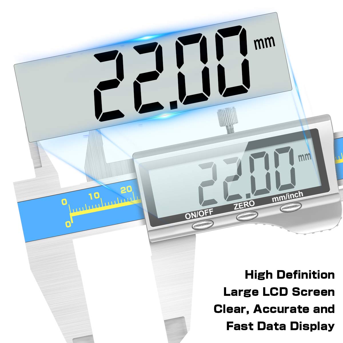 Caliper Measuring Tool Digital Caliper Industrial Quality Precision Electronic Vernier Caliper Inch/Millimeter Measurement Micrometer for Jewelry - Accuracy Ip54 Waterproof Caliper Measure Tool