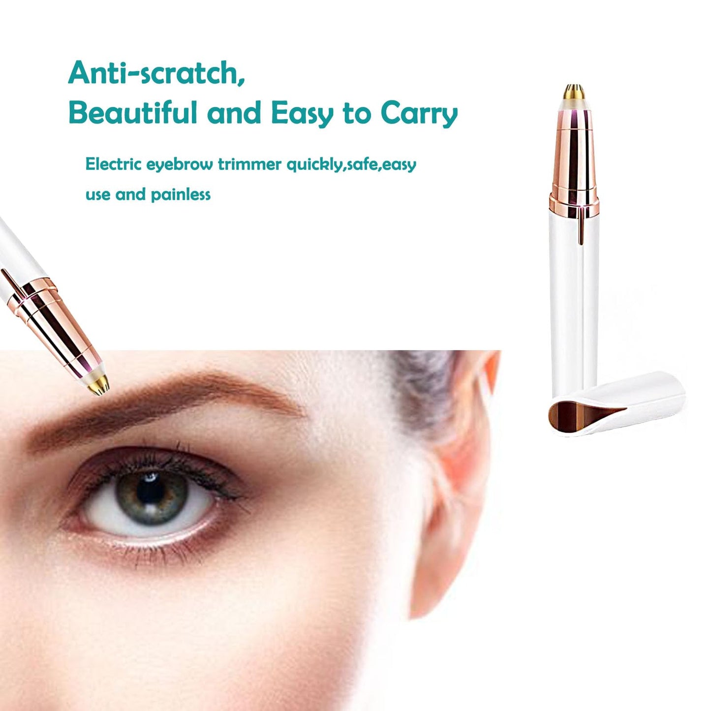 USB Rechargeable Portable Electric Eyebrow Trimmer Pen for Women, Painless Precision Eyebrow Shaver Razor Tool for Face, Fingers