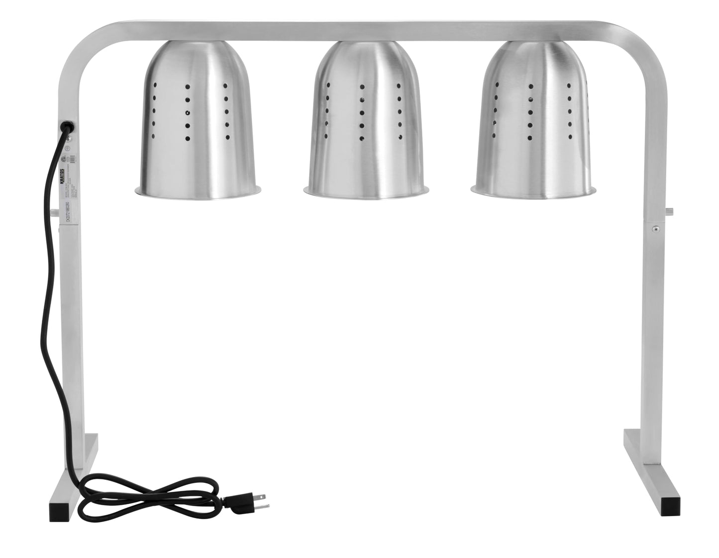 Kratos Bulb Warmer, Three Bulb Heat Lamp for Food, Silver, 120V, 750 Watts, Countertop Electric Food Warmer for Restaurants (31M-005)