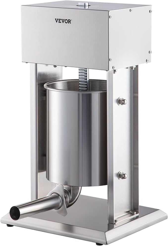 VEVOR Sausage Stuffer, 22LBS/10L Capacity, 304 Stainless Steel Electric Sausage Stuffer, Vertical Electric Stuffer Adjustable Speed Stainless Steel Heavy Duty Sausage Filler Meat Stuffer