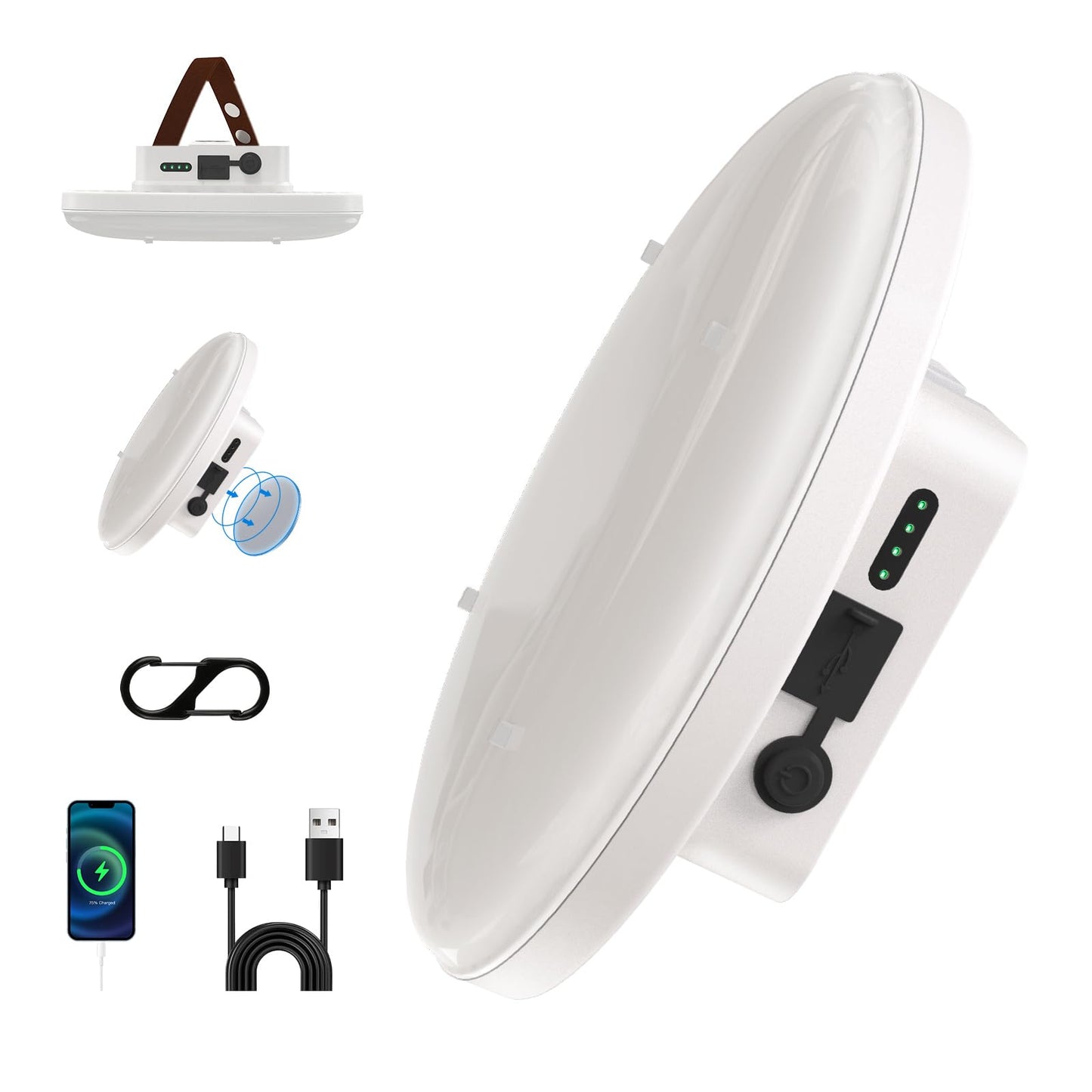 16500Mah Camping Tent Light 4000Lm 3 Color Lighting Modes Ipx5 Waterproof Led Hanging Tent Lantern Rechargeable Emergency Portable Magnet Outdoor Wireless Camping Lights