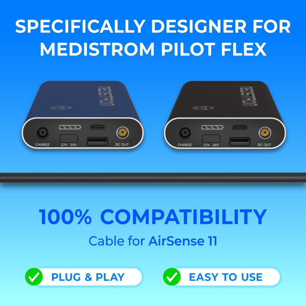 Medistrom Pilot-Flex Cable Kit Compatible with AirSense 11 CPAP Machine – CPAP Power Cord, Replacement Cord for CPAP Machines, Adapter, CPAP Accessories