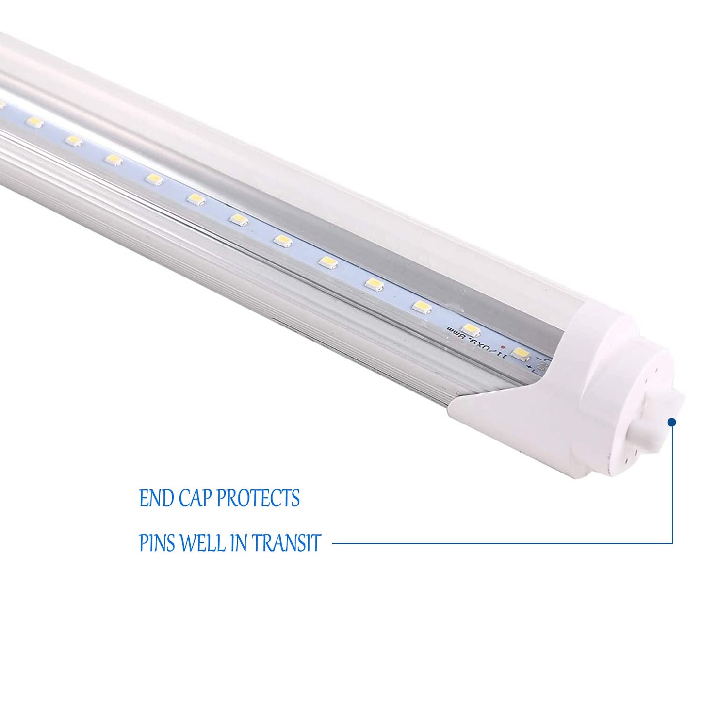 Hminled T8 Led Light Tube 4 Ft 22W 6000K 85-265V Double-Ended Bypass Ballast Clear Cover G13 Lighting 10-Pack