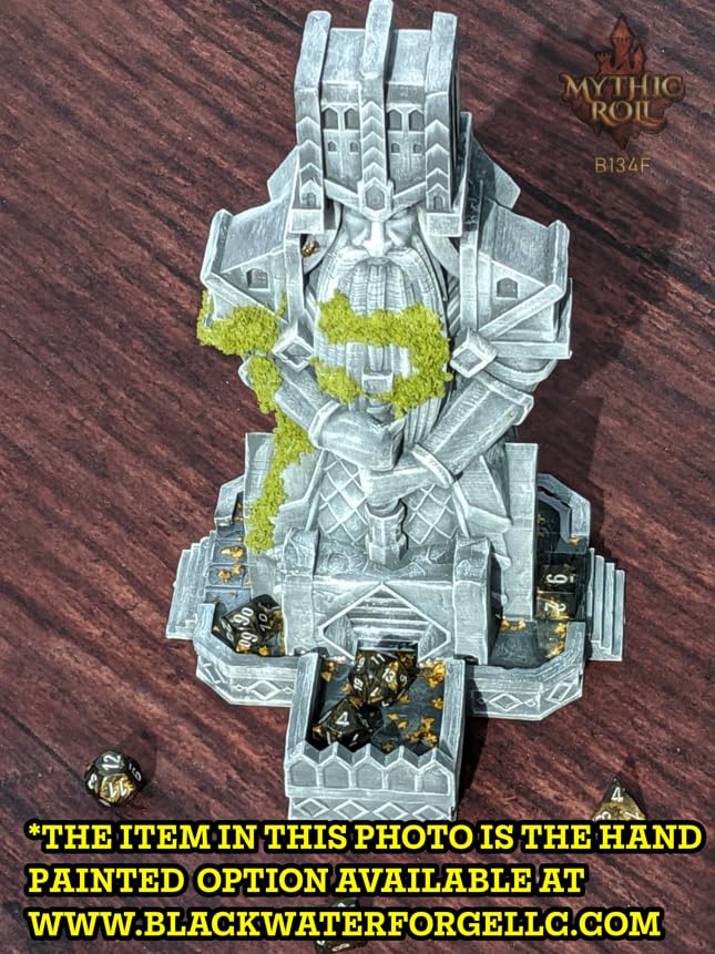 Dwarven 3D Printed Dice Tower - Baldur's Shrine by Unchained Games - Mythic Roll - Carve Your Fate in Stone with Ancestral Echoes and Valor! (22.) Silk-Fire)