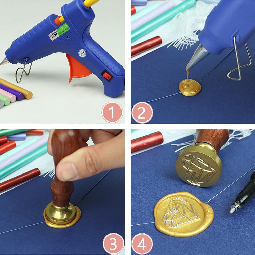 30 Pieces 7mm Sealing Wax Sticks for Glue Gun,PORXFLY Mini Wax Seal Sticks Great for Seals Stamp,Cards Envelopes,Wedding Invitations,Gift Wrapping,Wine Packages (Dark Blue)