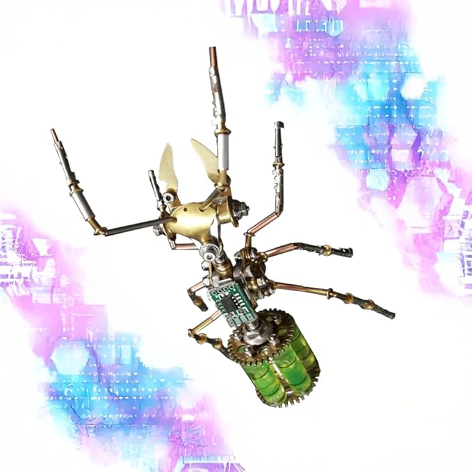 Steampunk Mechanical Ant Model Kit for Adults ā 3D DIY Metal Insect Puzzle with Retro Brass Design, Collectible Robot Sculpture for Home & Office Decor, Gift for Hobbyists and Makers (Gatling Ant)