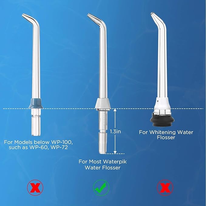 Replacement Tips for Waterpik, Water Flosser Replacement Heads Parts for Waterpik Oral Irrigator (6 Tips Different & Storage Case Bundle)