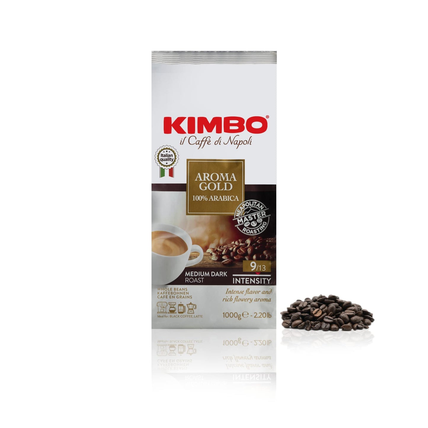 Kimbo Roasted Coffee Beans (Aroma Gold, 2.2 Pounds)