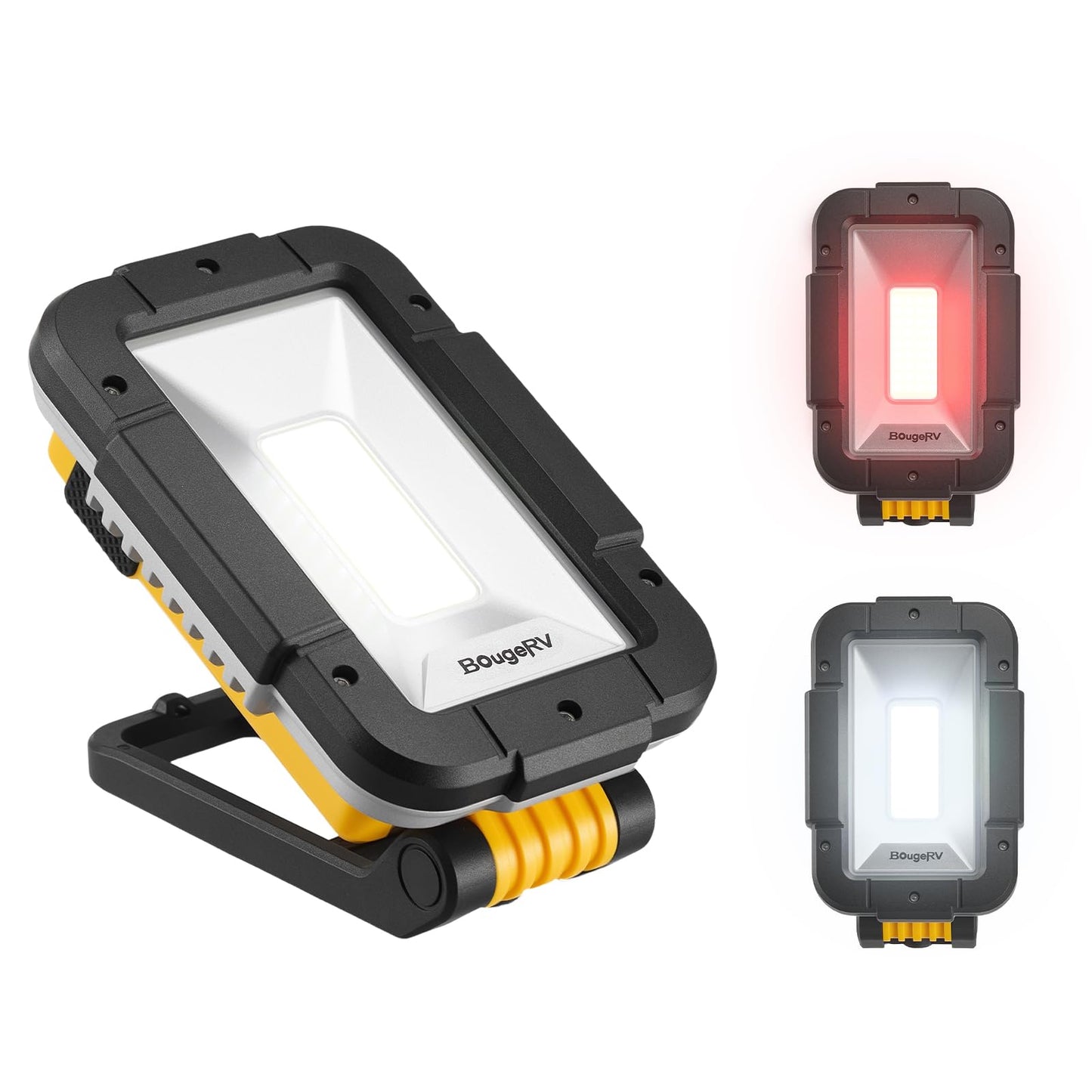 BougeRV Work Light, 1500 Lumens Rechargeable Light, Magnetic Flashlight, Portable LED Lighting, 180 Rotate Job Site Lighting for
