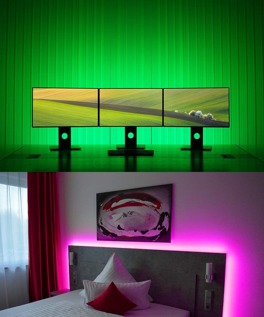 Miheal 32.8 Ft Led Strip Lights Kit, 300 Leds, Waterproof 5050 Rgb, With Rf Controller, For Home, Kitchen, And Bedroom Decoration