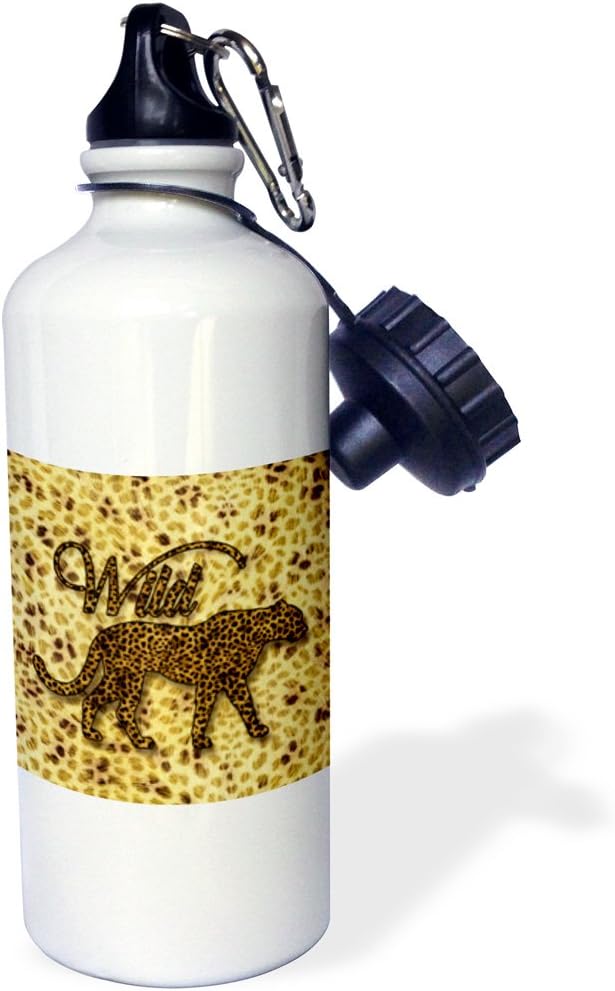 3dRose Capybara Animal Side View Sports Water Bottle, 21Oz, Multicolored