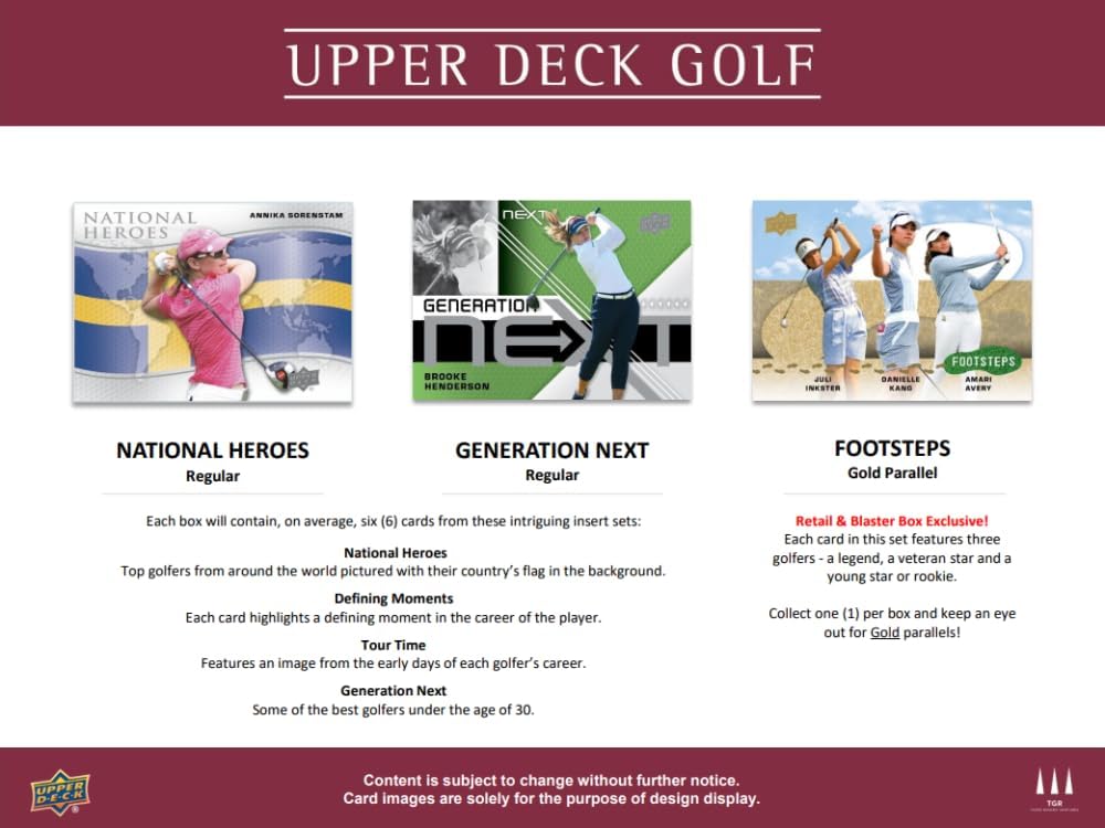 2024 Upper Deck Golf PGA Factory Sealed Tin Box. 9 Packs of 8 Cards. Collect 2 Young Guns Cards per Tin. Collect 1 Exclusive Orange Dazzler Per Box. See Scans for More Details on Possible Hits.