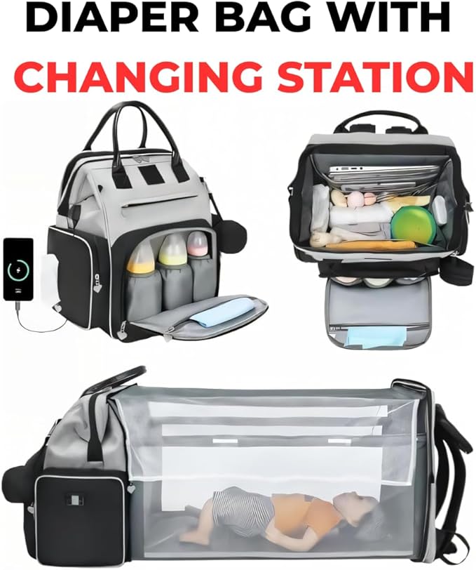 Award-Winning Eco-Friendly Smart Diaper Bag with Changing Station β 2025 Evergreen Winner, Premium All-in-One Backpack, Patent Pending, Heated Bottle Pockets, Trusted by Parents, Seen in Top USA Media