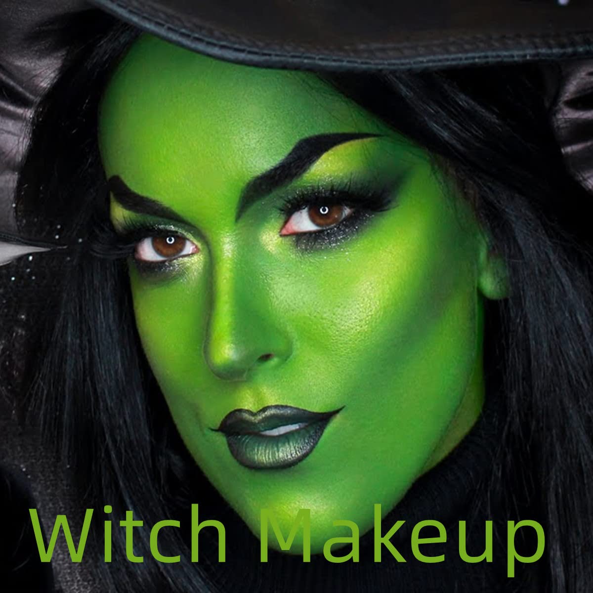 Mysense Amazon Green Face Body Paint Makeup,Water Activated Painting for Adults Children Te Fiti Gamora Wicked Witch Cosplay SFX