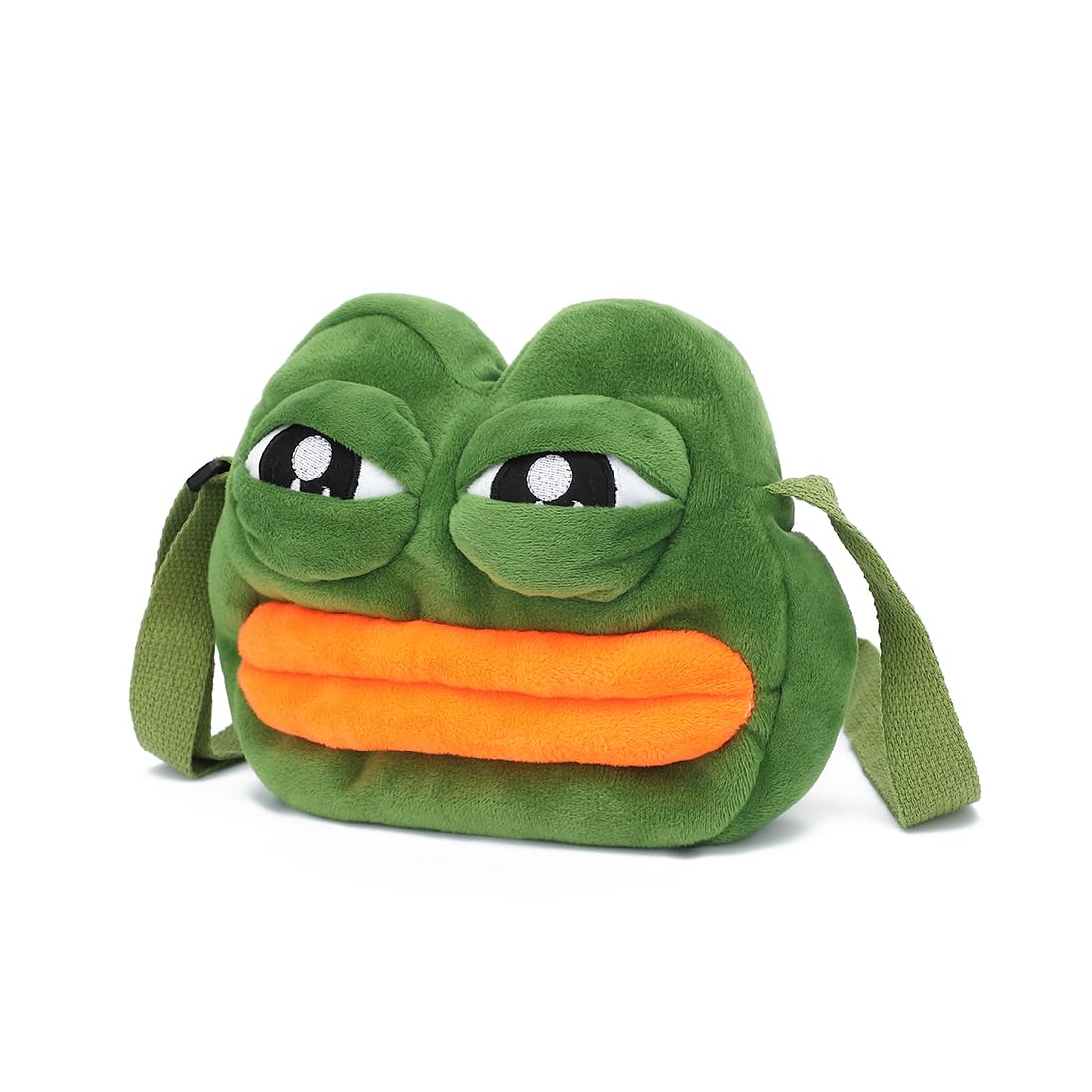 Bycobecy Women's Deep Green Frog Kawaii Plush Crossbody Handbag