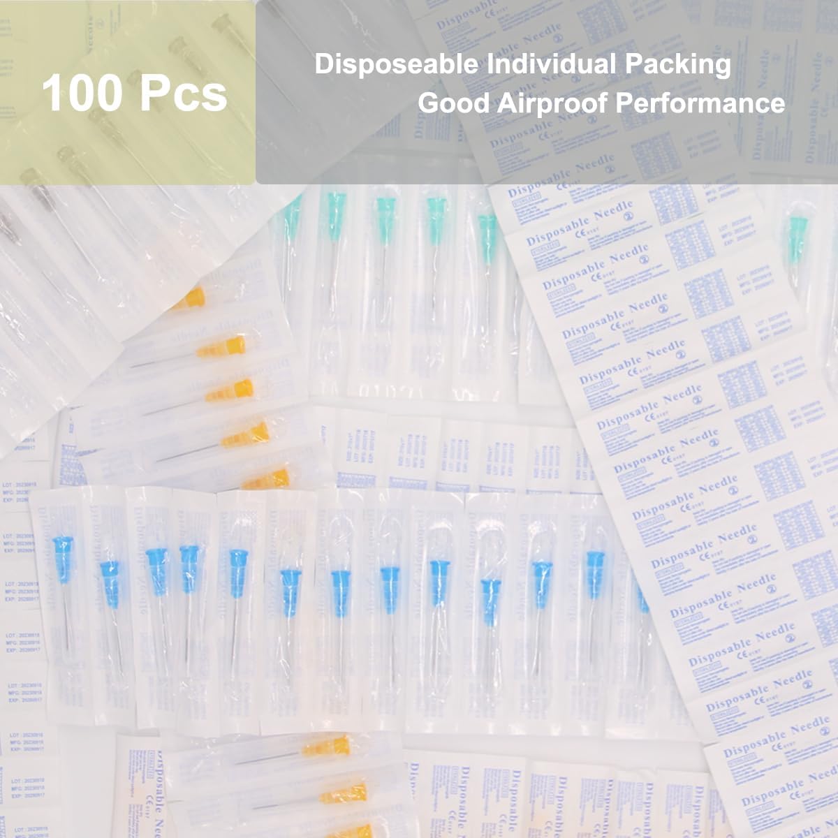 18 Gauge 1 Inch Needle (100Pack),Luer Lock Industrial Accessories Needles,Individually Wrapped