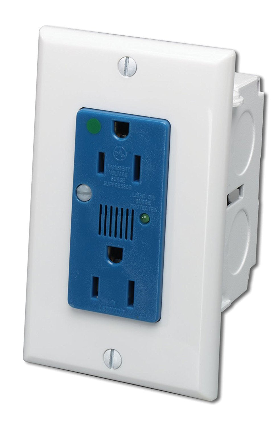 Leviton 47605-Acs J-Box Surge Receptacle, Blue 15Amp