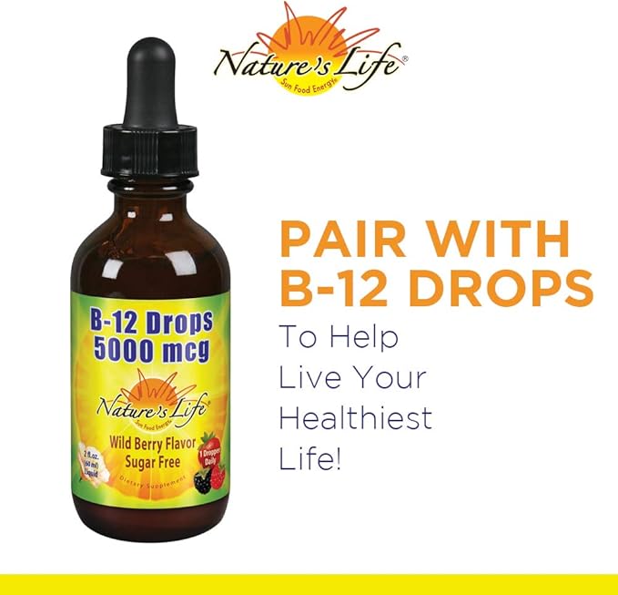 Nature's Life Drop of Sunshine Vitamin D-3 Drops in Organic Extra Virgin Olive Oil & Coconut Oil 5000IU | Supports Strong Bones & Immune System | 2 oz