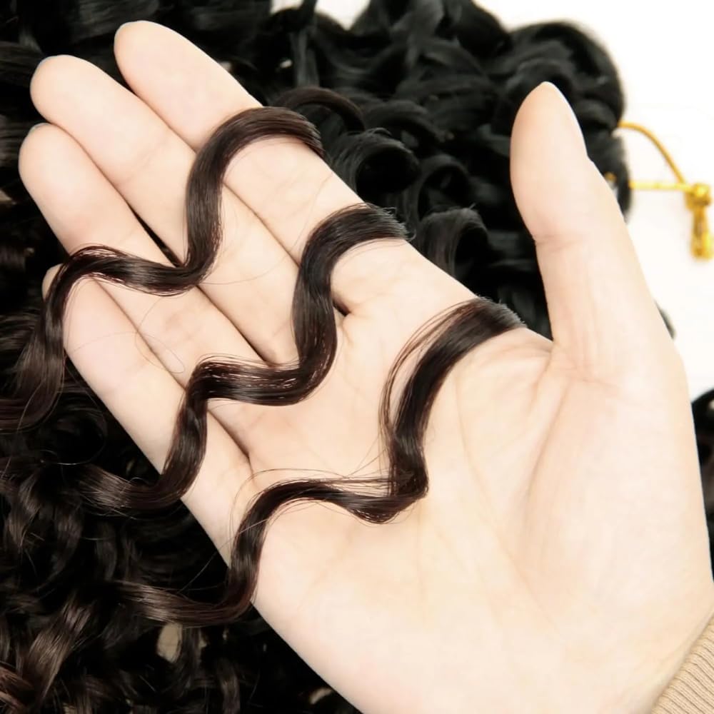 Human Braiding Hair for Boho Braids 18 Inch 100g/pack 2 Bundles Deep Wave Bulk Bundles 100% Unprocessed Curly Micro Human Hair B