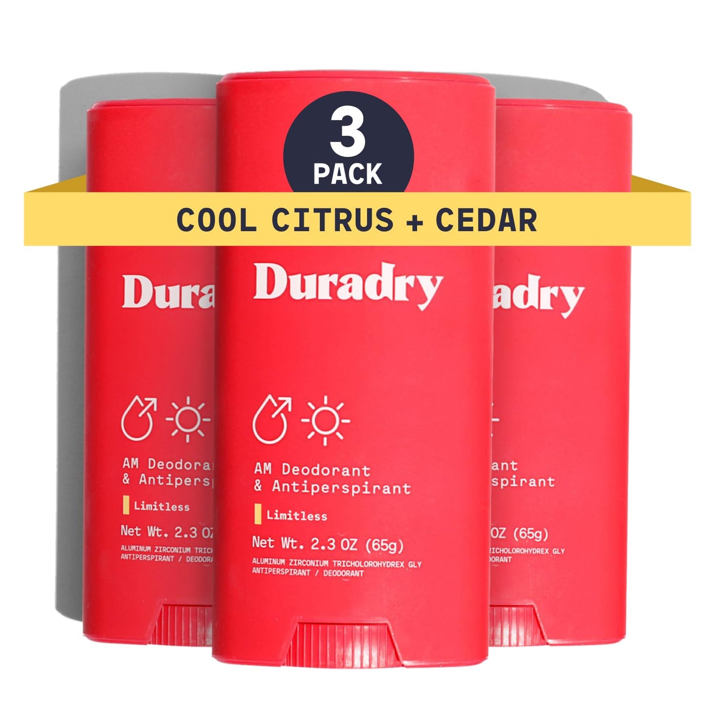 Duradry Clinical-Strength Antiperspirant Deodorant for Women and Men - Clean Formula with Natural Ingredients - Odor and Excessi
