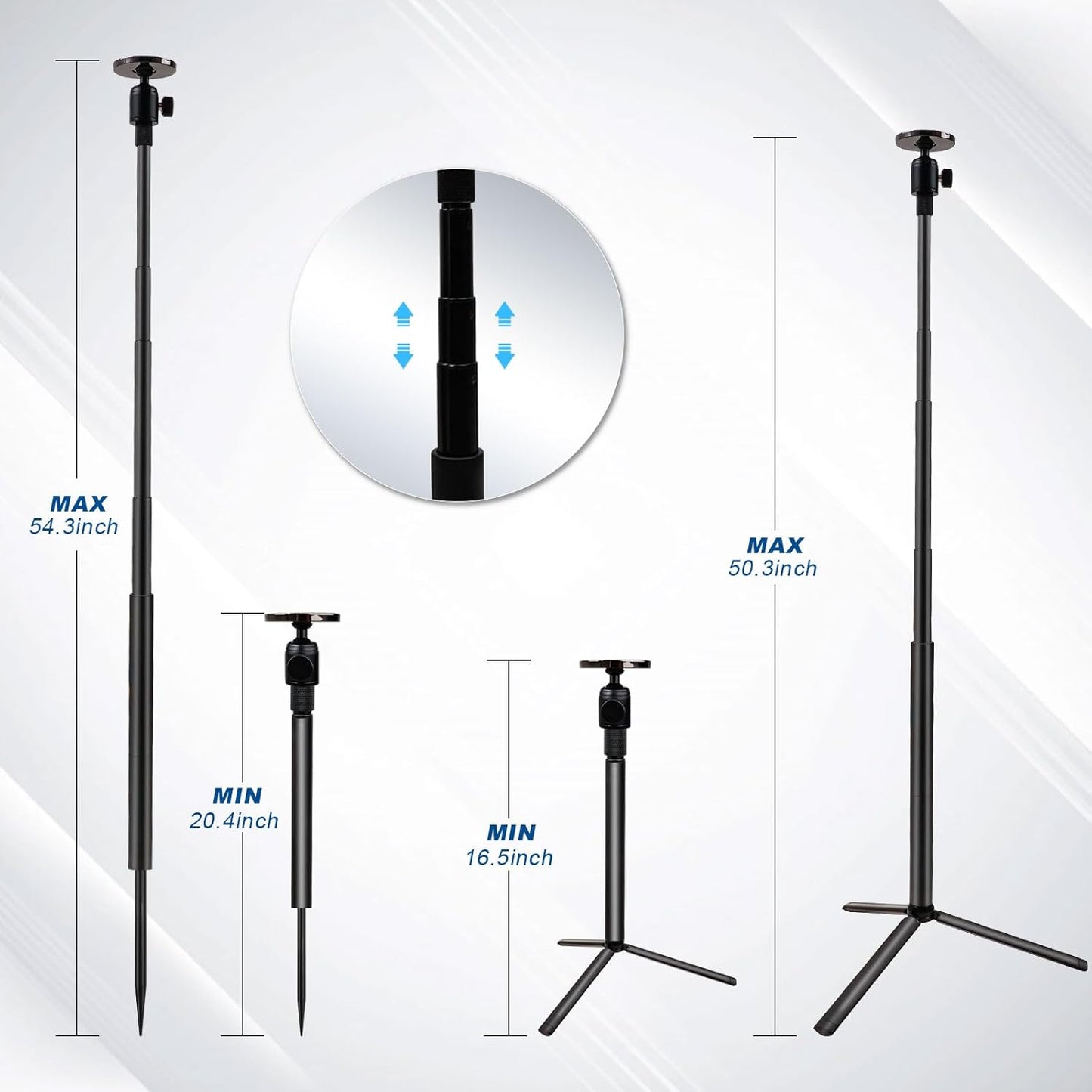 Golf Tripod & Monopod, Magnetic Golf Swing Phone Holder 54" Adjustable Aluminum, Golf Swing Training Aid Compatible with Magsafe iPhone Android Phones Camera GoPro